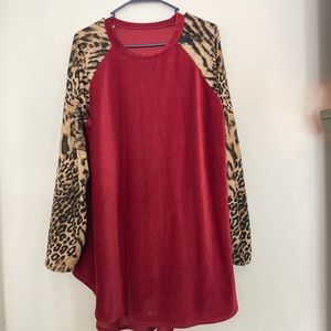 plus size velvet tunic